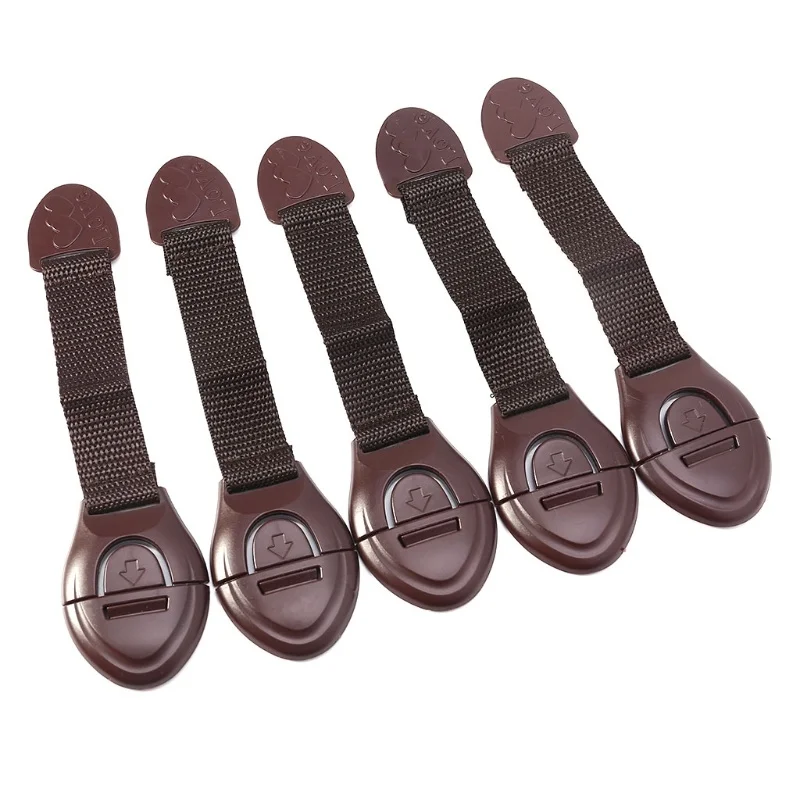 Furniture Hardware Tools - 5 adet/grup Kahverengi Dolap Emniyet Kilidi