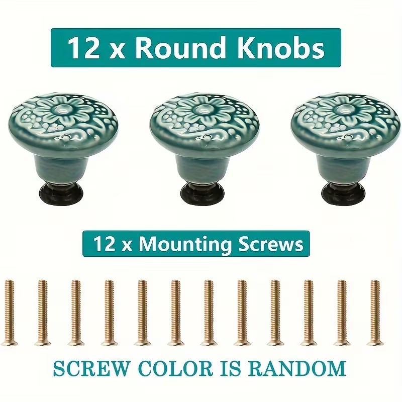 12 adet Seramik Dolap Topuzlar - Furniture Hardware Tools incelemesi ve fiyatı